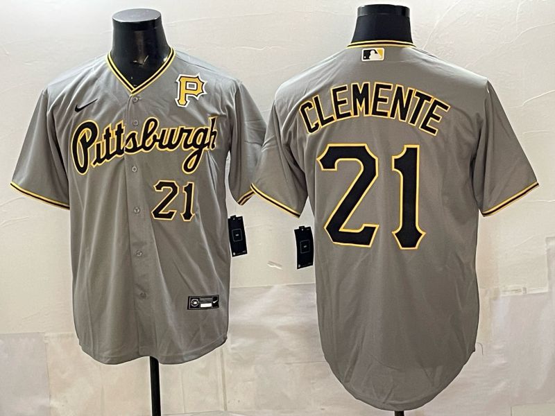 Men Pittsburgh Pirates #21 Clemente Grey Game 2026 Nike MLB Jersey style 001